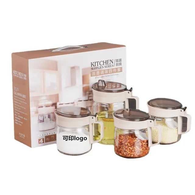 Les ensembles de 4 bocaux d'épices et cruches