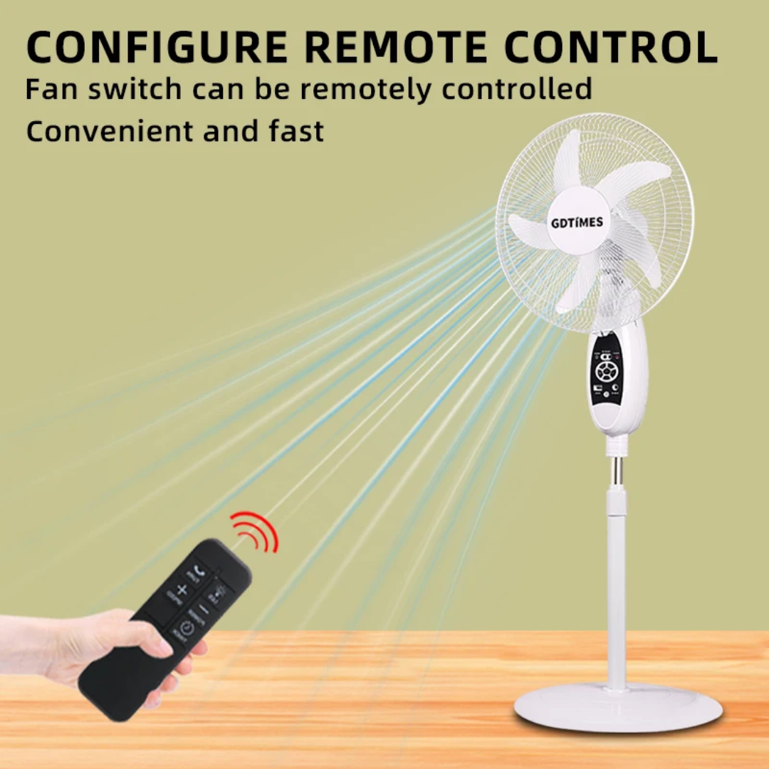 Ventilateur Rechargeable GDTIMES AC/DC Metal Grill