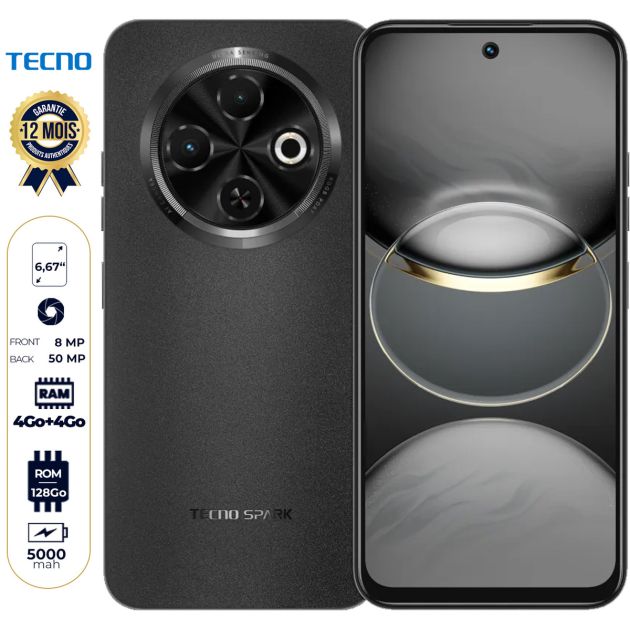 Tecno Spark 30C – 128 Go / 8 Go RAM