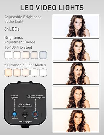  LAMPE DE SELFIE HAUTE PUISSANCE 64 LED 