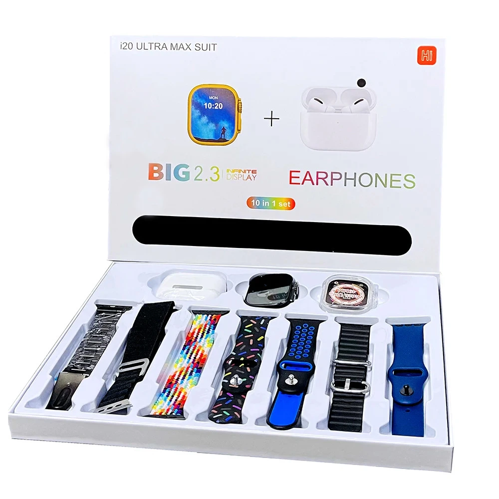 Smart Watch i20 Ultra Max Suit –Un coffret 10-en-1