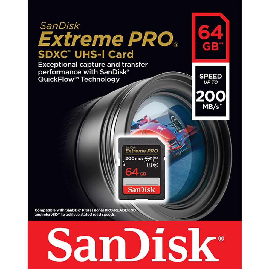CARTE MEMOIRE SANDISK 64GB EXTREME PRO  SDXC UHS-I